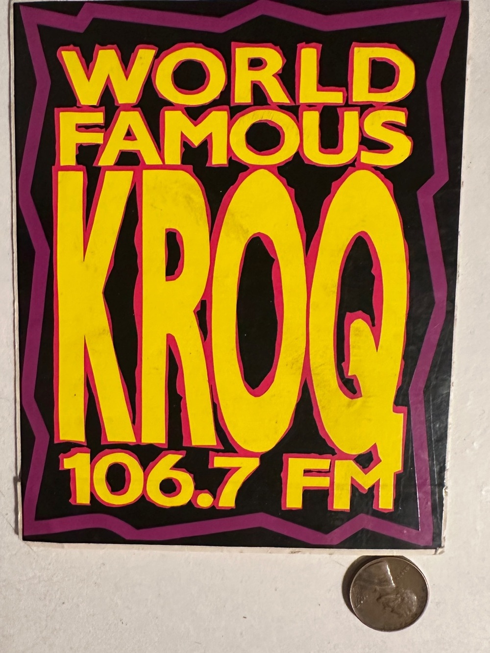 Vintage 90’s World Famous KROQ 106.7 FM Radio Station Promotional Sticker